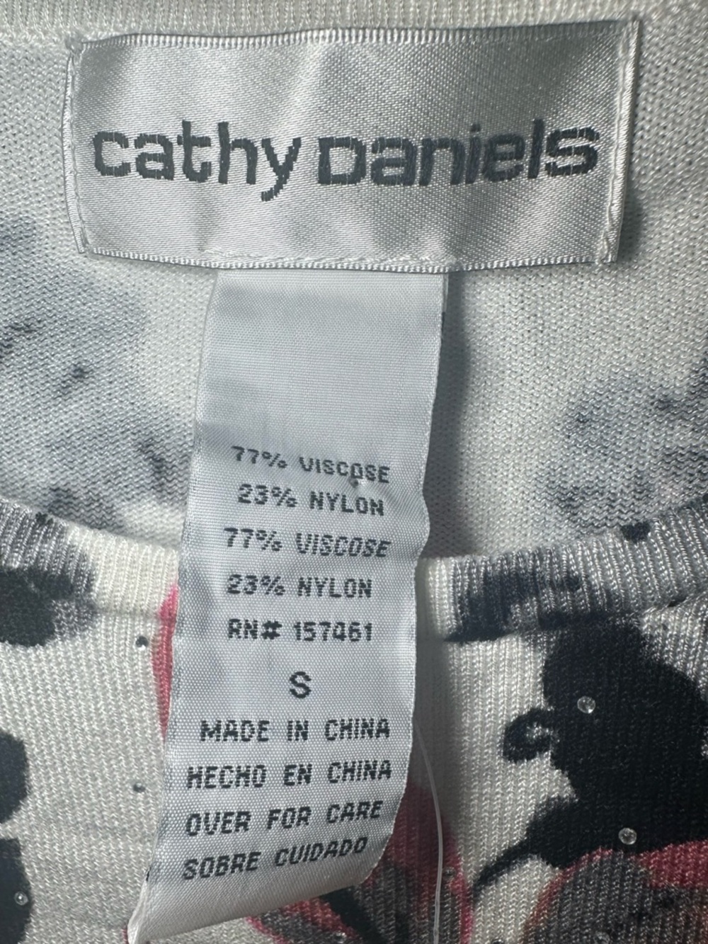 Cathy Daniels Floral Knit Top NWT - Picture 3 of 6